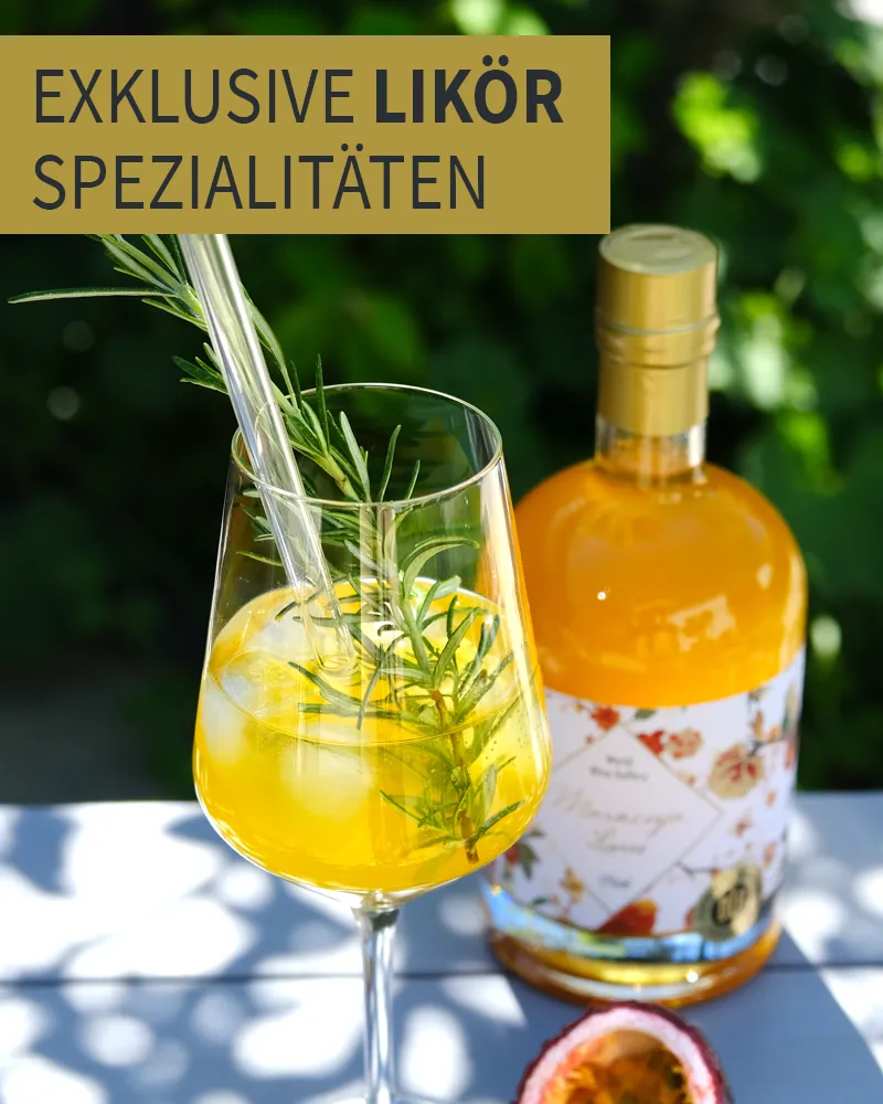 Endecken Sie unsere exklusiven Likör Spezialitäten Flasche Likör und Blumen