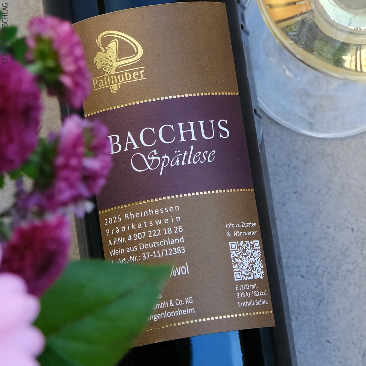 Etikett der Bacchus Spätlese