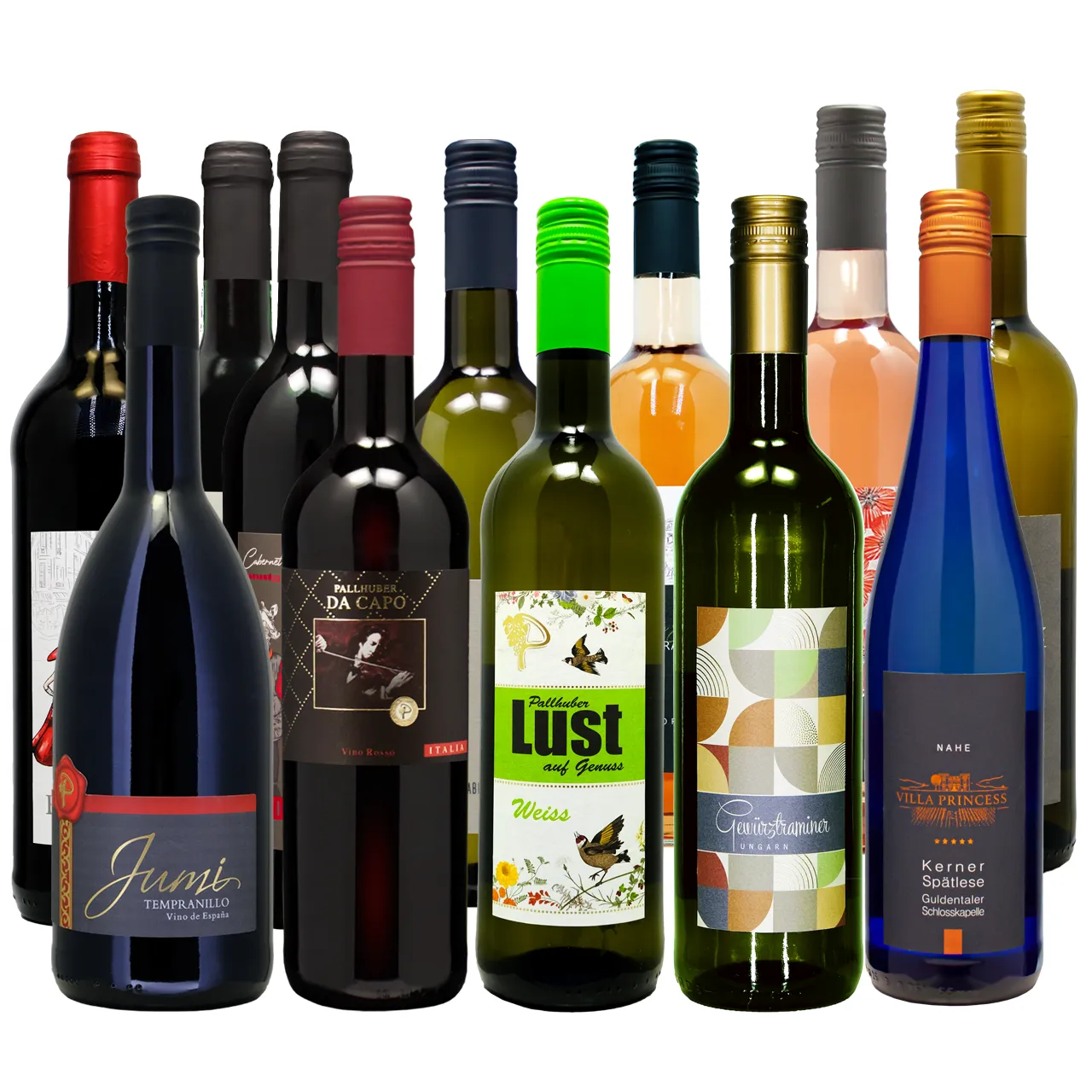 Weinpaket mit lieblichen und süßen Weinen Alle Weine aus dem Weinpaket Pallhuber Genuss lieblich bis süß